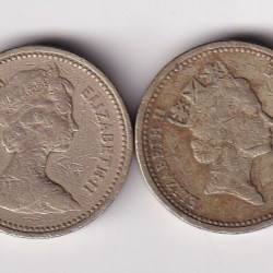 2 Different Head One Pound (Different Dates) Rare Coin Set#X-18