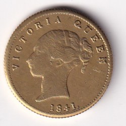 British-India One Mohur 1841 (Victoria Queen Continuous) Fantasy Replica Gold Plated Coin#X-19