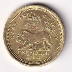 Alternative view of British-India One Mohur 1841 (Victoria Queen Continuous) Fantasy Replica Gold Plated Coin#X-19