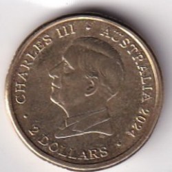 Alternative view of Australia 2 Dollars 2024 (Charles III) Rare Commemorative Coloured Coin#X-21