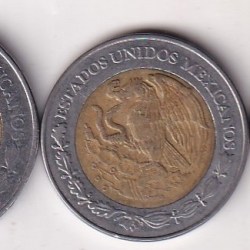 Alternative view of Mexico 3 Different Denomination Rare Bimetallic Coin Set#X-22