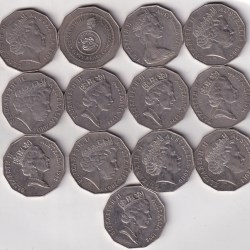 Alternative view of 13 Different Australia Half Dollar Commemorative Big Size Rare Coin Set#Z-302