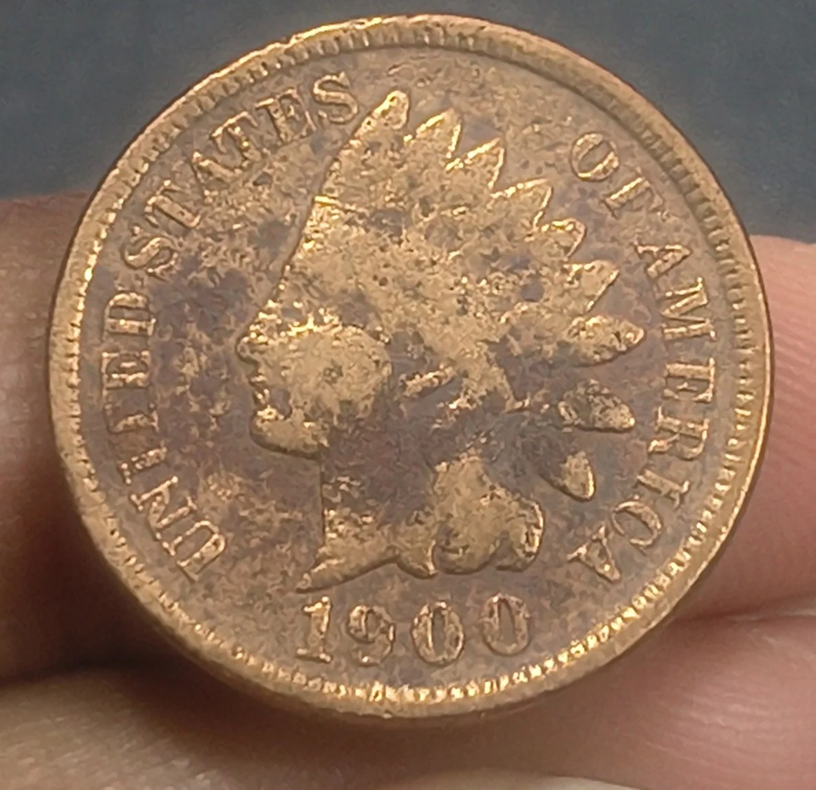 United States 1 Cent 1900 "Indian Head Cent" Rare Coin