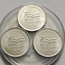 2 RS 75TH Years Of Independence 2025 Mumbai Mint COIN UNC RARE