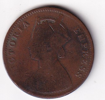 Princely state of (Bikanir) 1/4 Anna 1895 (Victoria) Rare Coin#X-32