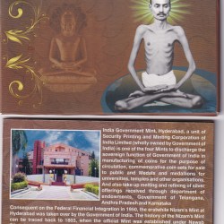 150TH BIRTH ANNIVERSARY OF SHRIMAD RAJCHANDRA HYDERABAD MINT RARE 1 COINS ( UNC SET)