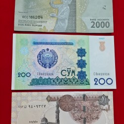 3 Foreign Notes GEM UNC Condition