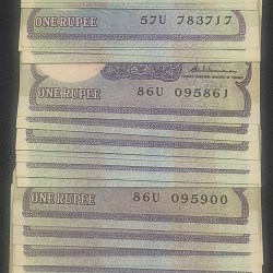 1 RUPEES MIX GOVERNOR (100 PCS LOTT) RARE #*24