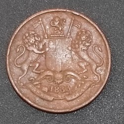 British-India (Bombay Presidency) ¼ Anna (1833) Rare Coin #X- 44