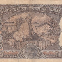 10 Rupees Gandhi Governor B.N Adarkar Rare Note