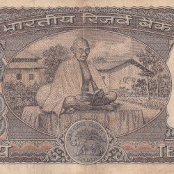 10 Rupees Gandhi Governor B.N Adarkar Rare Note