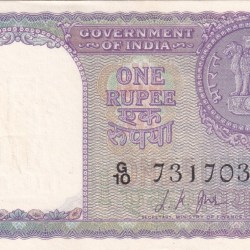 One Rupees 1957 (C Insert) Governor L.K Jha Rare Gem Unc Note