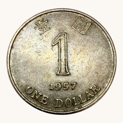 Alternative view of Hong Kong 1 Dollars Circulation Coin Issue Unique and Rare