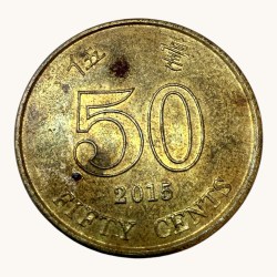 Alternative view of Hong Kong 50 Cents Circulation Coin Issue Unique and Rare
