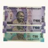 Rs 100 to 50 Ultra Unique Pair Set of Banknotes Same Number 7DS 777777 Gem UNC Unique and Rare