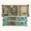 Rs 50 to 500 Ultra Unique Pair Set of Banknotes Same Number 7CH 777777 Gem UNC Unique and Rare
