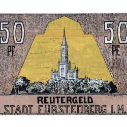 Alternative view of Germany Furstenberg 50 Pfennig Notgeld 1922 UNC Unique and Rare