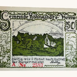 Germany Emergency Banknote 50 Pfennig Notgeld 1921 Issue Rohrigshofe UNC Unique and Rare