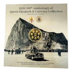 Sada 2026 Gibraltar BU 100th Anniversary Elizabeth II BU 9 Coin Pound Set Very Unique and Rare