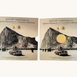 Alternative view of Sada 2026 Gibraltar BU 100th Anniversary Elizabeth II BU 9 Coin Pound Set Very Unique and Rare