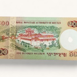 Alternative view of Bhutan 500 Ngultrum World Banknote Ending 786 UNC Banknote Unique and Rare