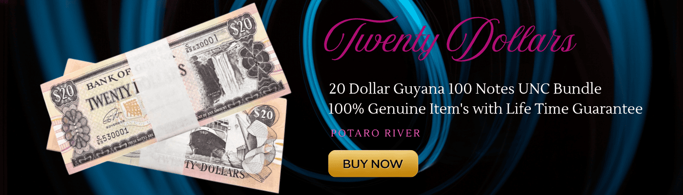 20 dollar Guyana 100 notes bundle #1
