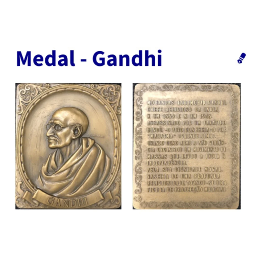 Portugal Medal - Gandhi (1968 ) RARE BEAUTIFUL BIG SIZE MEDELLION | FOR COLLECTION | SIKKA_WAALA |