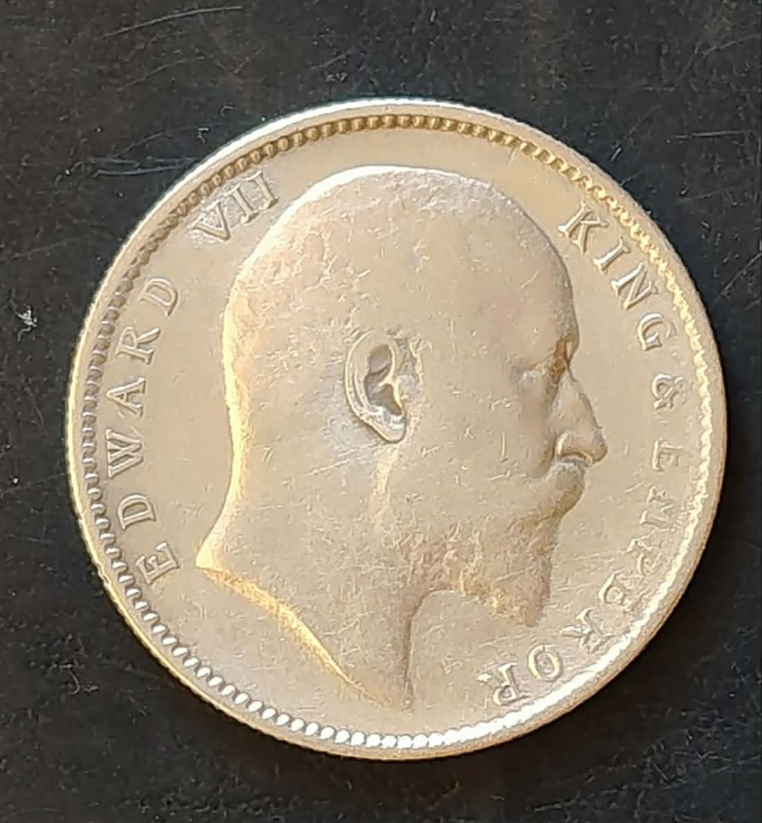 Silver British India King and emperor Edward VII Denominaton 1₹ Same and similar piece available - Image 2