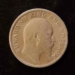 Silver British India King and emperor Edward VII Denominaton 1/4₹ Same and similar piece available