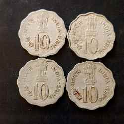 Republic India Denominaton 10 paise Backside of happy child National pride Metal aluminium Same and similar piece available