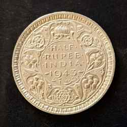 Silver British India King and emperor George vi Denominaton 1/2₹ Same and similar piece available
