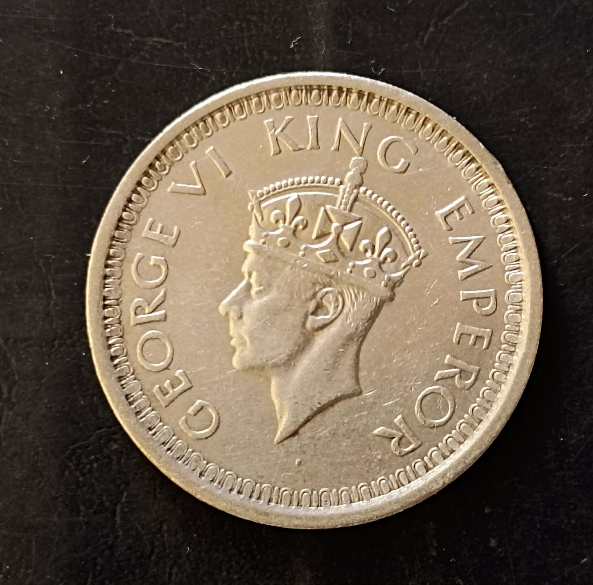 Silver British India King and emperor George vi Denominaton 1 ₹ Year 1944 Lahore mint Same and similar piece available - Image 2