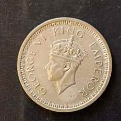 Alternative view of Silver British India King and emperor George vi Denominaton 1 ₹ Year 1945 Lahore mint Same and similar piece available