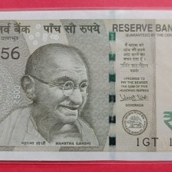 500 Rs 123456 Super Ladder Fancy Number GEM UNC Condition