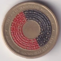 Australia 2 Dollars 2021 Aboriginal Flag Color Coin