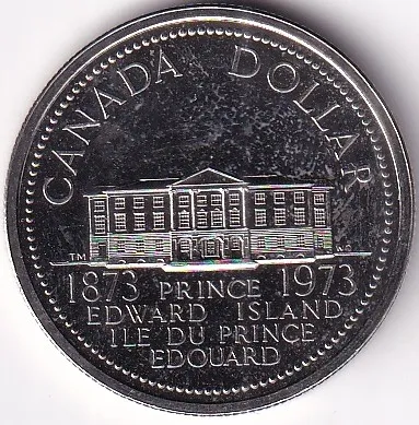 Canada 1873 Prince 1973 Edward Islands One Dollar Unc 32 mm Coin
