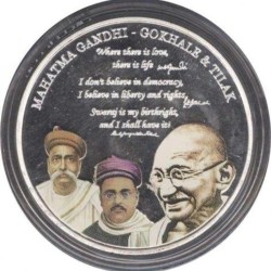 Mahatma Gandhi -Gokhale & Tilak Coin Silver Plated Medallion Coin