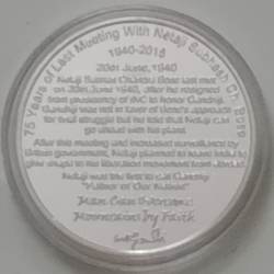 Alternative view of Mahatma Gandhi - Netaji - Last Meeting 20 June 1940 Silver Plated Medallion