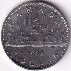1 Dollar Canada 1986 Dollar Unc 32 mm Coin