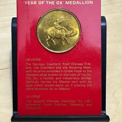 1985 Singapore Year of the Ox Medallion Coin Card Edition