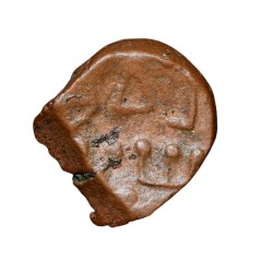 Alternative view of Copper Coin of Rashatrakuta Series - Shri Vakamagha (5th - 7th Cen. AD) with 4-Handed Goddess(Mahisasura) & Brahmi Legends