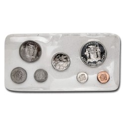 Alternative view of 1973 JAMAICA PROOF 7 COIN SET WITH ( Box / COA ) MINTED AT THE FRANKLIN MINT