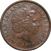Bronze 1 Cent of Cayman Islands (AD 1999) with A thrush (Turdus ravidus), a now extinct bird endemic to Grand Cayman - Image 2