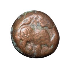 Copper Heavy Dramma of Feudatories of Yadava Dynasty (12th - 13th Cen. AD) with Lion facing to Right Rare