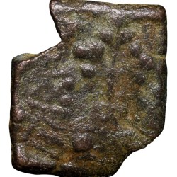 Copper Coin of City-State - Eran-Vidisha (2nd Cen. BC) with makar within Crescent, Tree in Railing & River with Fishes