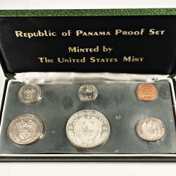 Alternative view of 1973 PANAMA SILVER 6 COIN PROOF SET INCLUDED 1 COIN SILVER .900 WEIGHT 26.73g RARE SET WITH ( Box / Certificate) MINTED BY UNITED STATE