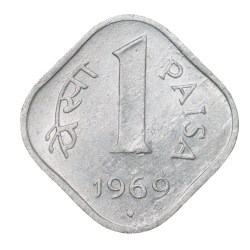 Aluminium 1 Paisa of Republic India (AD 1969) of Bombay Mint