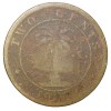 Old Nickel-Brass 2 Cents of Liberia (AD 1937) with Elephant/Palm Tree - Image 2