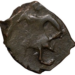 Copper Fractional Unit of Vasudev(AD 190-230) of Kushan Dynasty Ardoksho Deity Type Rare
