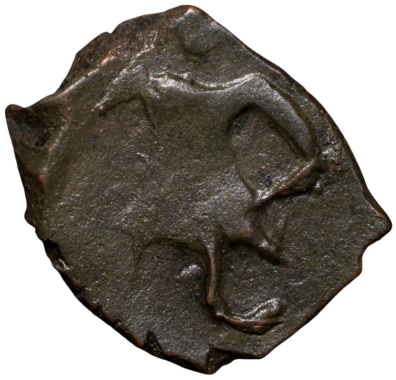 Copper Fractional Unit of Vasudev(AD 190-230) of Kushan Dynasty Ardoksho Deity Type Rare